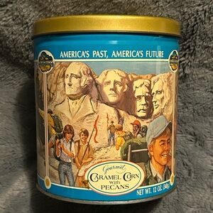 Vintage 1990 Trails End Gourmet Popcorn Tin Boy Scouts of America Mount Rushmore